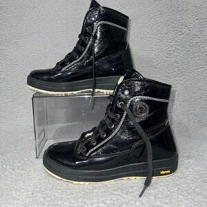 Olang Sound Lady Snow Boots Women's Sz EU 39/US 8 Black Vibram Hi-Top Faux Fur